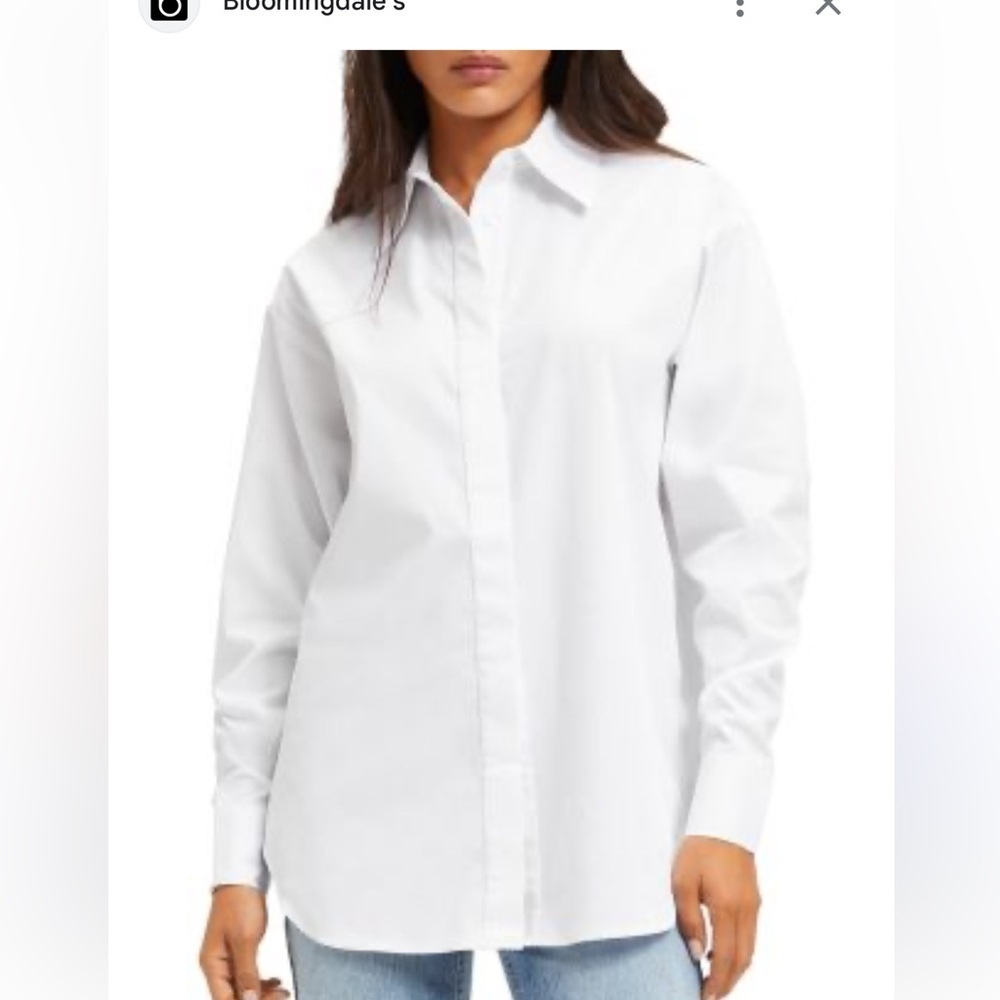 New Good American White Button Down